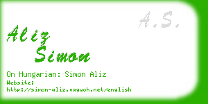 aliz simon business card